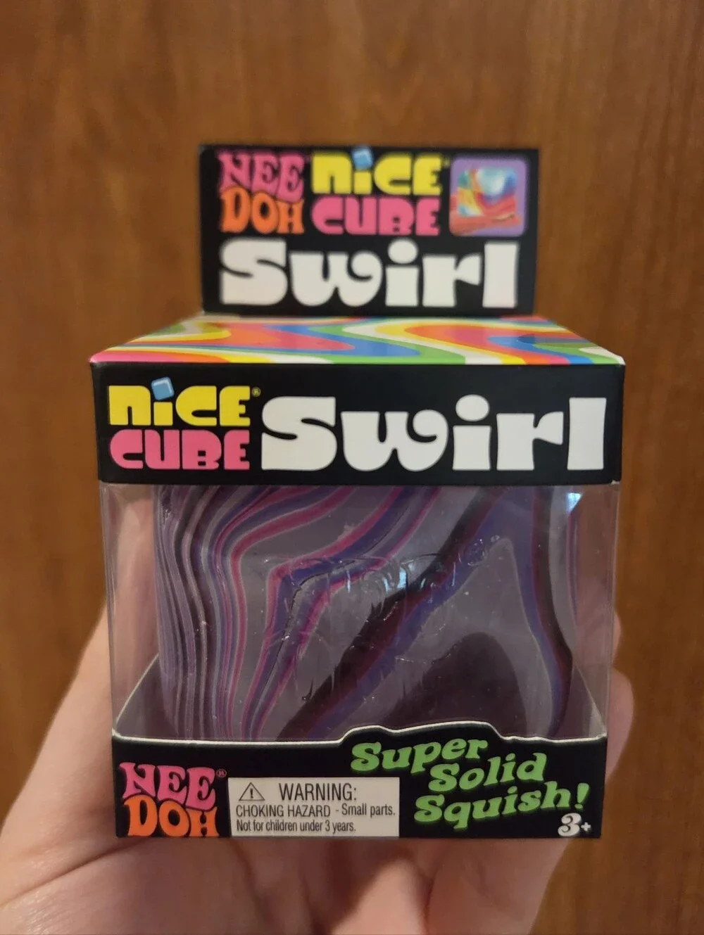 Nice Cube Swirl Super Solid Squish Toy - Purple Swirl